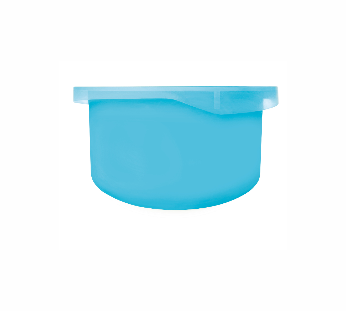 Blue plastic refill pouch with resealable top for skincare product.
