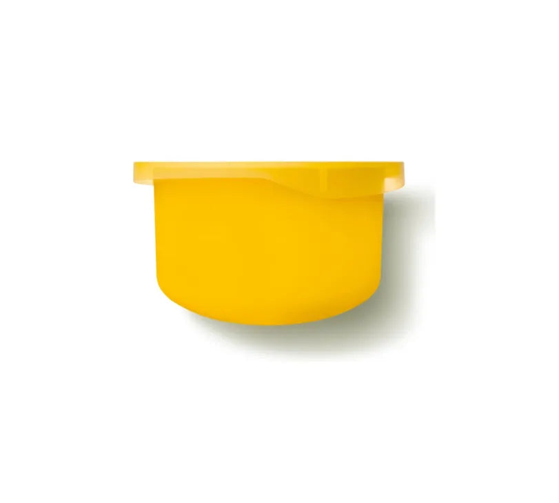 Bright yellow refill pouch for collagen biotic face cream, compact and minimalist design.