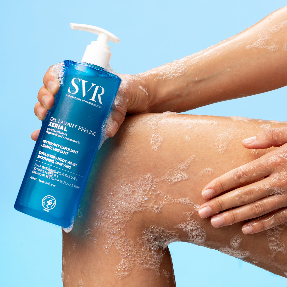 XERIAL Peeling Cleansing Gel - an exfoliating shower gel to clean